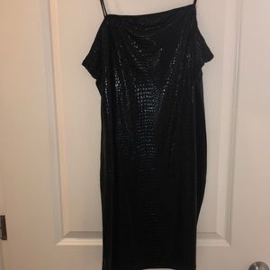 Black Snake Skin Mini Dress